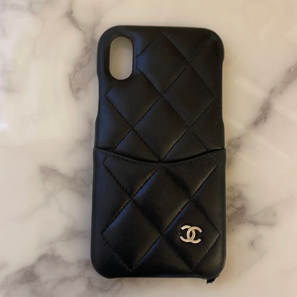 Authentic Chanel iPhone X/XS leather case.